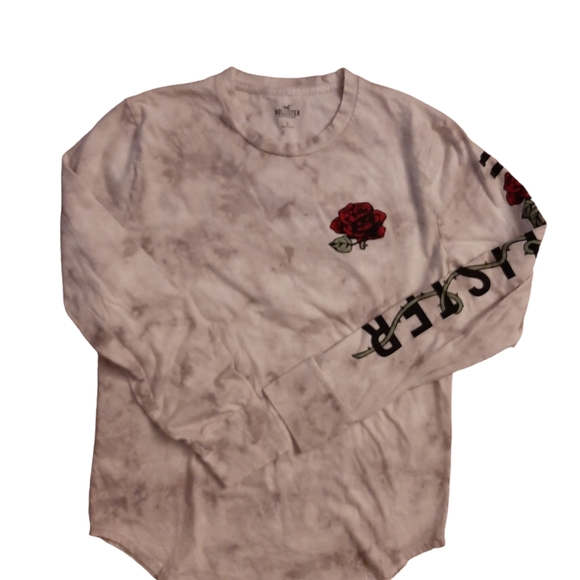 Hollister Tie Dye Shirt with Rose Design Size Small - Picture 2 of 4